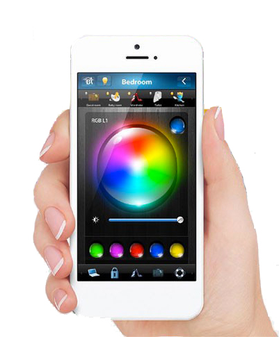 application-mobile-controle-couleur-distance-eclairage-intelligent-strip-led-rgbw